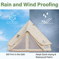 4 5 Person Mongolian Tent, Glamping Tent With Cool Ventilation Mosquito Net Doors & Windows, Outdoor Waterproof Oxford Yurt Tent Dome Tent For Family Camping Party, 11''X118''X98'' Yellow Garden & Outdoor Water Resistant Portable Steel