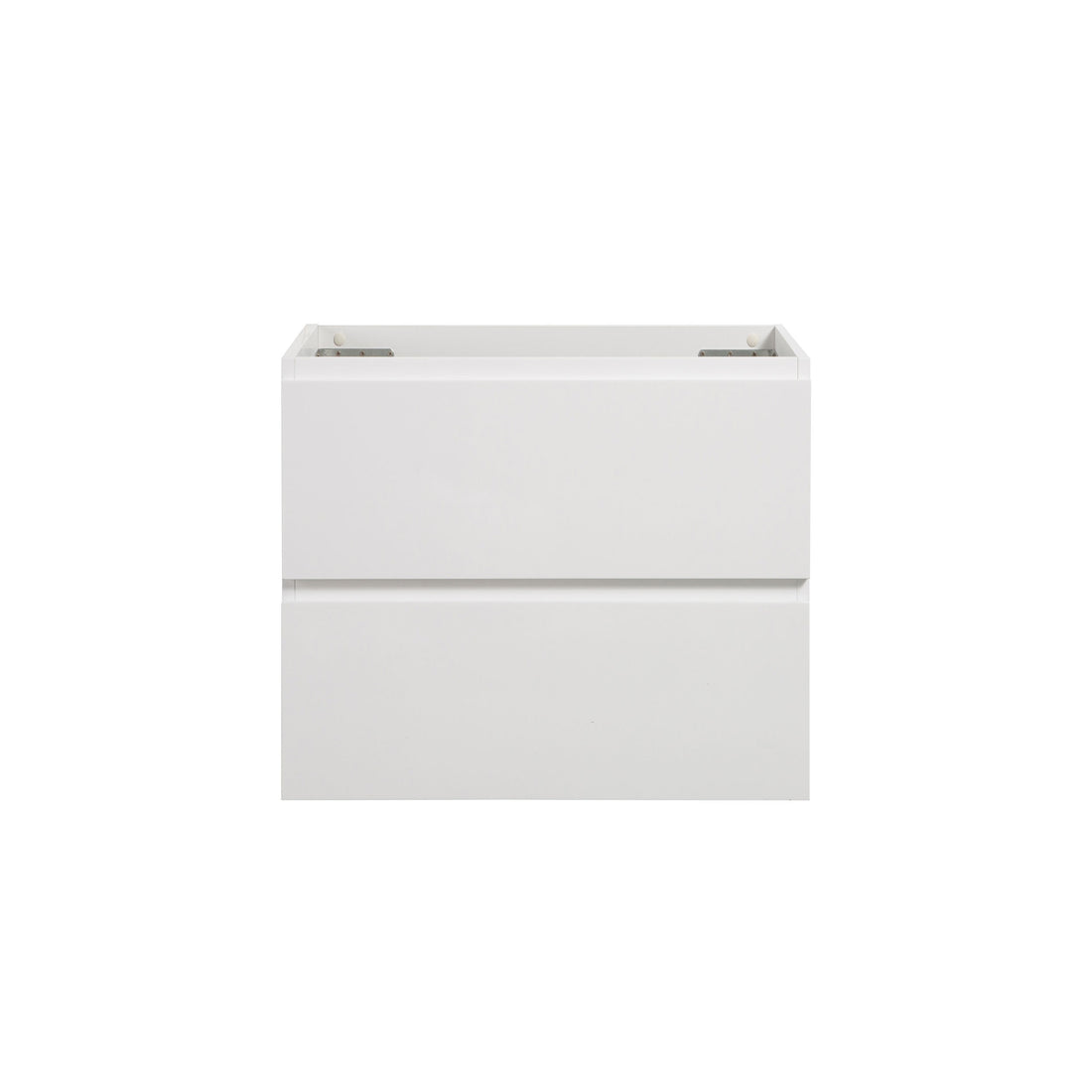 Alice 24W 201,Wall Mount Bathroom Vanity Without Basin, White Color, With Two Drawer, Pre Assembled White Mdf