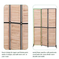 3 Panel Room Dividers And Folding Privacy Screen Natural Wooden Room Partitions 6Ft Wall Divider For Room Separation Natural Natural Metal & Wood