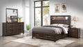 Kenzo Modern Style Full 4Pc Storage Bedroom Set Made With Wood, Led Headboard, Bluetooth Speakers & Usb Ports Walnut Box Spring Not Required Full Walnut Wood 4 Piece Set Bedroom Bed Included,Dresser Included,Mirror Included,Nightstand Included