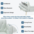 67.71 Inch Faux Leather Sofa Bed With Adjustment Armres White Light Brown Faux Leather Wood Primary Living Space Medium Soft Loose Back Contemporary Eucalyptus Square Arms Foam Pvc 2 Seat