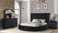 King 4 Pc Bedroom Set Made With Wood In Black Color Box Spring Not Required King Black Wood 4 Piece Set Bedroom Bed Included,Dresser Included,Mirror Included,Nightstand Included Contemporary,Modern