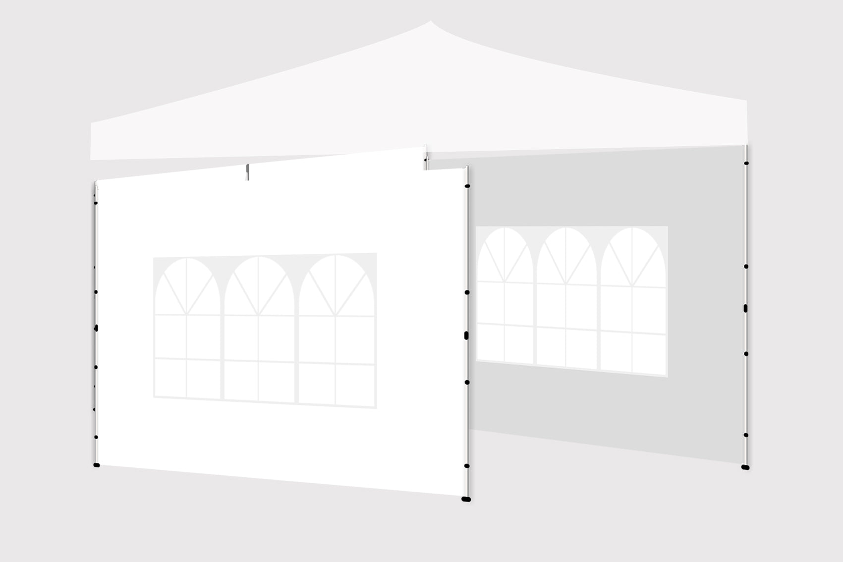 Canopy Sidewall For 10X10Ft Pop Up Canopy Tent, 3 Pack Sunwall, 2Pcs With Windows,1Pcs Without Windows.White White Polyester