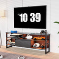 Gaming Tv Stand For Ps5 With Power Outlet,Accommodates Tvs Up To 65 Inches,Led Entertainment Center,Suitable For Living Room,Bedroom,59'' Black Primary Living Space 60 Inches 60 69 Inches Modern 65 Inches Mdf Metal