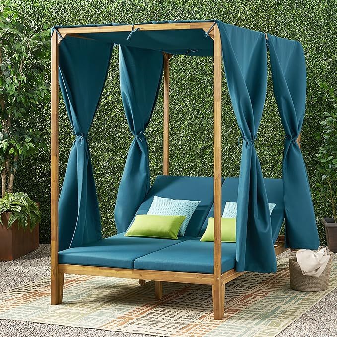 Kenzie Daybed Teak Wood Waterproof Fabric