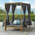 Kenzie Daybed Teak Wood Waterproof Fabric