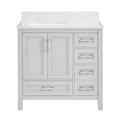 36 In Undermount Single Sink Bathroom Storage Cabinet With Engineered Carrara Marble Top Light Gray 2 4 36 To 47 In 36 To 59 In Soft Close Doors Bathroom 20 25 Inches Mdf Painted