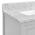 36 In Undermount Single Sink Bathroom Storage Cabinet With Carrara Natural Marble Top 4 Light Gray 2 Soft Close Doors Bathroom Mdf Painted