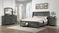 Jackson Modern Style 4Pc Queen Bedroom Set Made With Wood & Rustic Gray Finish Box Spring Not Required Queen Gray Wood Gray 4 Piece Set Bedroom Bed Included,Dresser Included,Mirror Included,Nightstand Included Contemporary,Traditional Solid Wood Mdf Soft