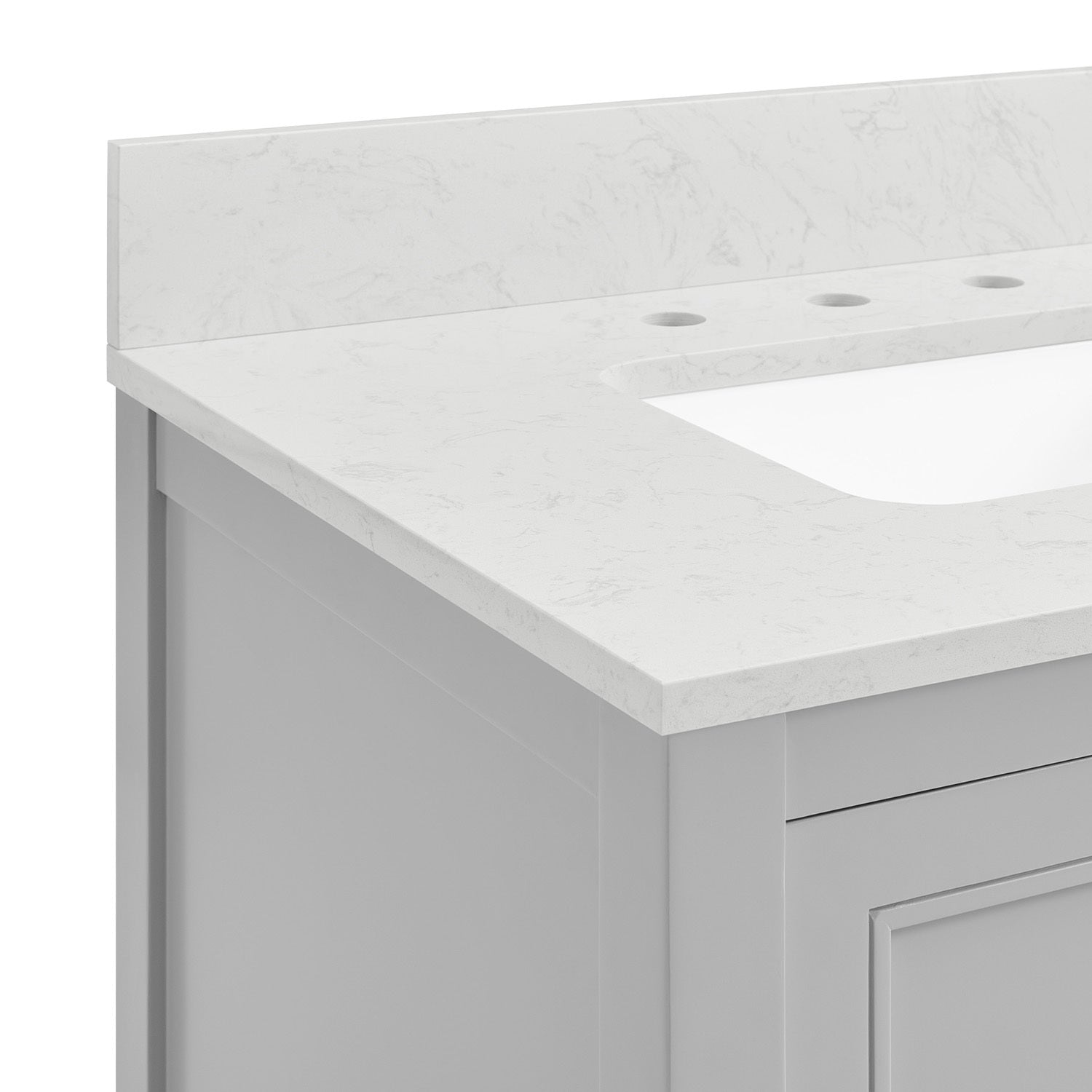 36 In Undermount Single Sink Bathroom Storage Cabinet With Engineered Carrara Marble Top Light Gray 2 4 36 To 47 In 36 To 59 In Soft Close Doors Bathroom 20 25 Inches Mdf Painted