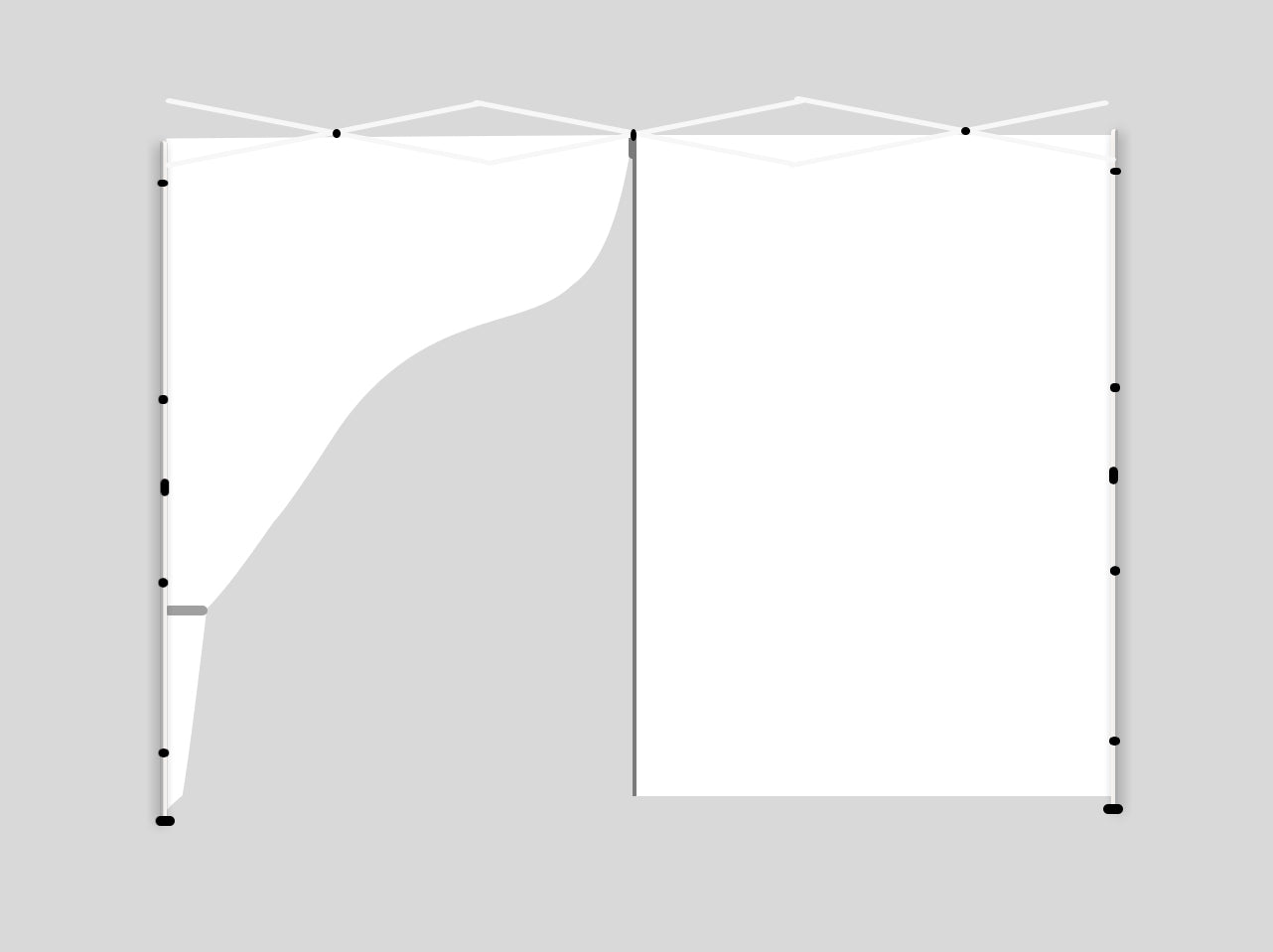 Canopy Sidewall For 10X10Ft Pop Up Canopy Tent, 3 Pack Sunwall, 2Pcs With Windows,1Pcs Without Windows.White White Polyester