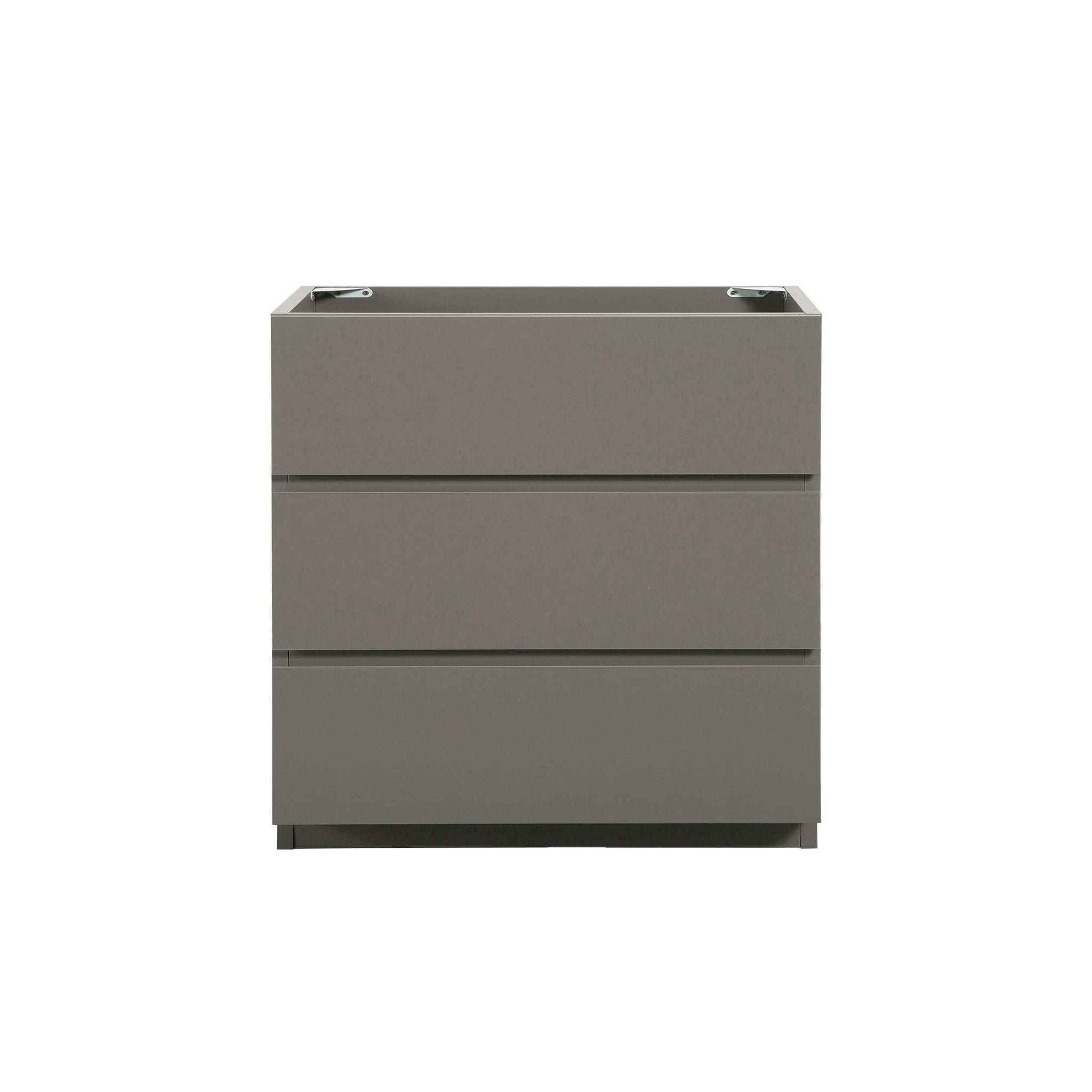 Alice 30F 102,Floor Cabinet Without Basin, Gray Color, With Three Drawers, Pre Assembled Gray Melamine