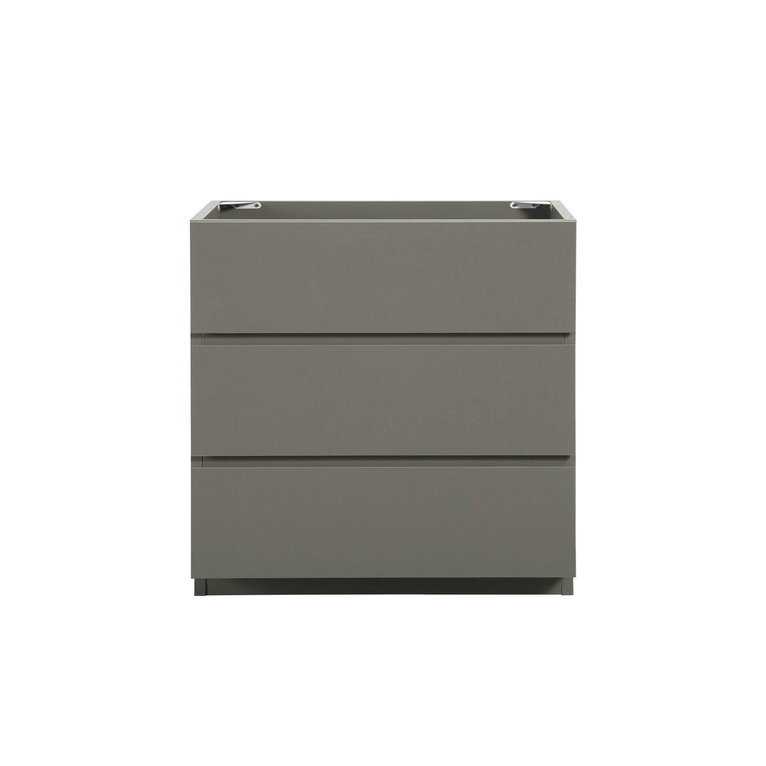 Alice 30F 102,Floor Cabinet Without Basin, Gray Color, With Three Drawers, Pre Assembled Gray Melamine