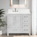 36 In Undermount Single Sink Bathroom Storage Cabinet With Engineered Carrara Marble Top Light Gray 2 4 36 To 47 In 36 To 59 In Soft Close Doors Bathroom 20 25 Inches Mdf Painted