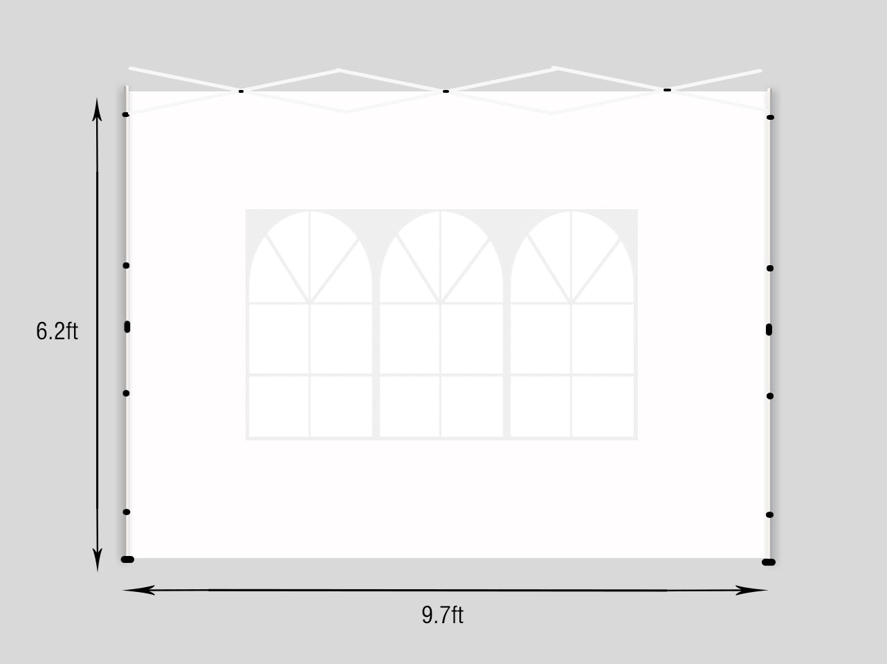 Canopy Sidewall For 10X10Ft Pop Up Canopy Tent, 3 Pack Sunwall, 2Pcs With Windows,1Pcs Without Windows.White White Polyester