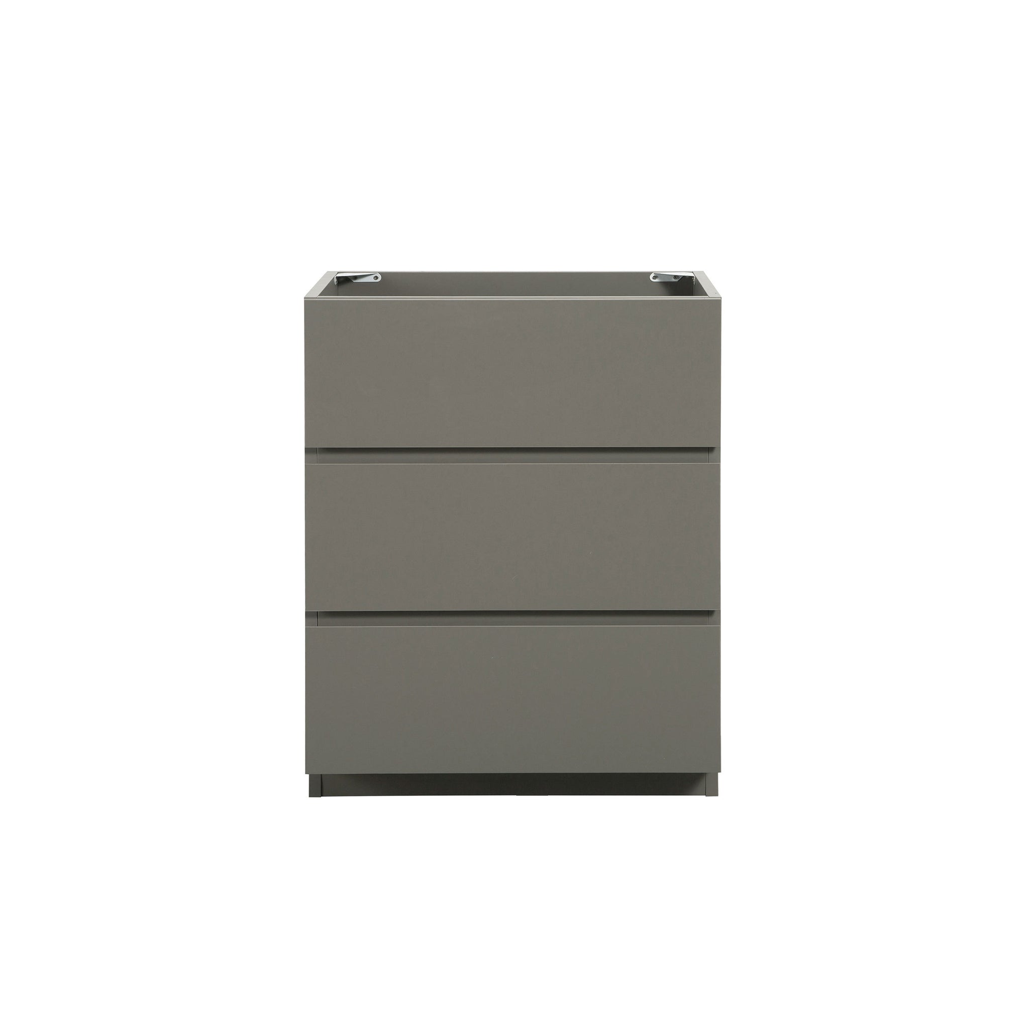 Alice 24F 102,Floor Cabinet Without Basin, Gray Color, With Three Drawers, Pre Assembled Gray Melamine