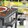 3 Shelf Outdoor Grill Table, Grill Cart Outdoor With Wheels, Pizza Oven Table And Food Prep Table, Blackstone Table With Propane Tank Hook, Grill Stand For Blackstone Griddle For Outside Bbq Grey