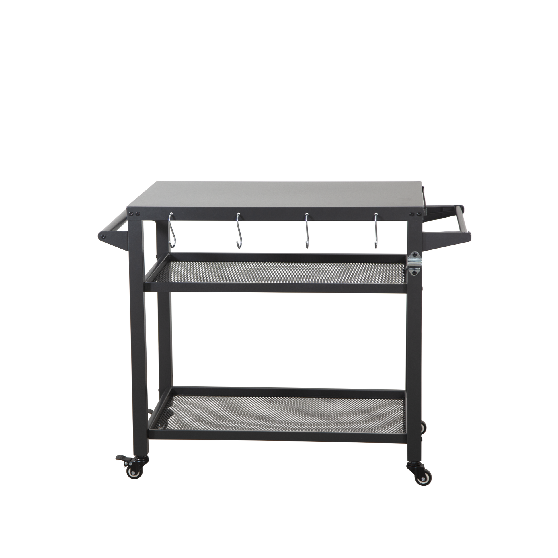 3 Shelf Outdoor Grill Table, Grill Cart Outdoor With Wheels, Pizza Oven Table And Food Prep Table, Blackstone Table With Propane Tank Hook, Grill Stand For Blackstone Griddle For Outside Bbq Grey