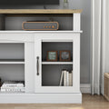 58 Inch Tv Stand With Storage Cabinet And Shelves, Tv Console Table Entertainment Center For Living Room,Bedroom White 50 59 Inches Particle Board