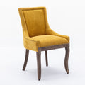 Ultra Side Dining Chair,Thickened Fabric Chairs With Neutrally Toned Solid Wood Legs,Bronze Nail Head,Set Of 2,Golden Yellow,Sw1807Gl Golden Dining Room American Design Set Of 2 Foam Fabric