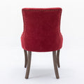 Ultra Side Dining Chair,Thickened Fabric Chairs With Neutrally Toned Solid Wood Legs,Bronze Nail Head,Set Of 2,Wine Red,Burdy,Sw1807Wr Burgundy Dining Room American Design Dining Chairs Set Of 2 Foam Fabric
