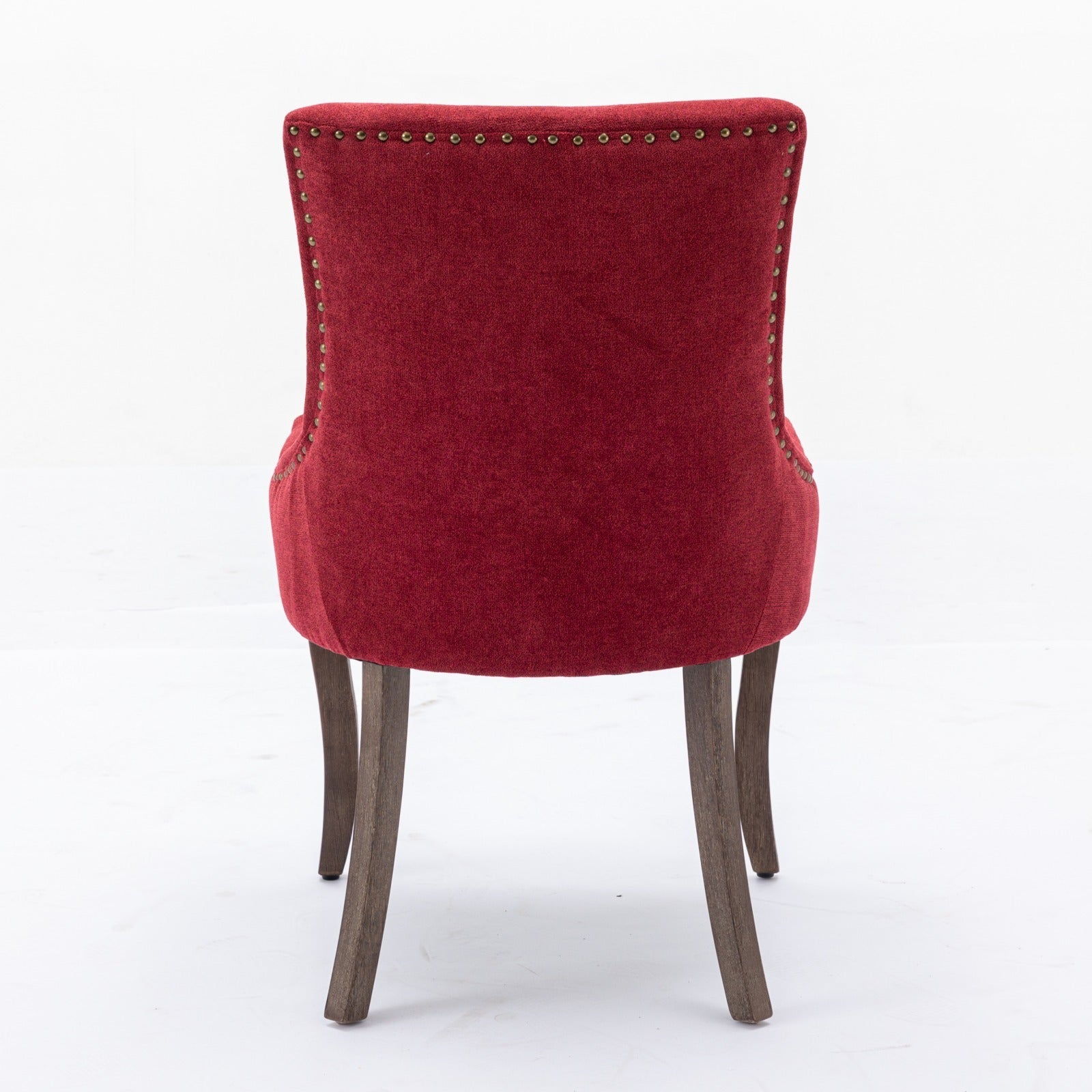Ultra Side Dining Chair,Thickened Fabric Chairs With Neutrally Toned Solid Wood Legs,Bronze Nail Head,Set Of 2,Wine Red,Burdy,Sw1807Wr Burgundy Dining Room American Design Dining Chairs Set Of 2 Foam Fabric