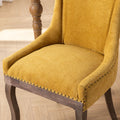 Ultra Side Dining Chair,Thickened Fabric Chairs With Neutrally Toned Solid Wood Legs,Bronze Nail Head,Set Of 2,Golden Yellow,Sw1807Gl Golden Dining Room American Design Set Of 2 Foam Fabric