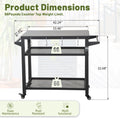3 Shelf Outdoor Grill Table, Grill Cart Outdoor With Wheels, Pizza Oven Table And Food Prep Table, Blackstone Table With Propane Tank Hook, Grill Stand For Blackstone Griddle For Outside Bbq Grey