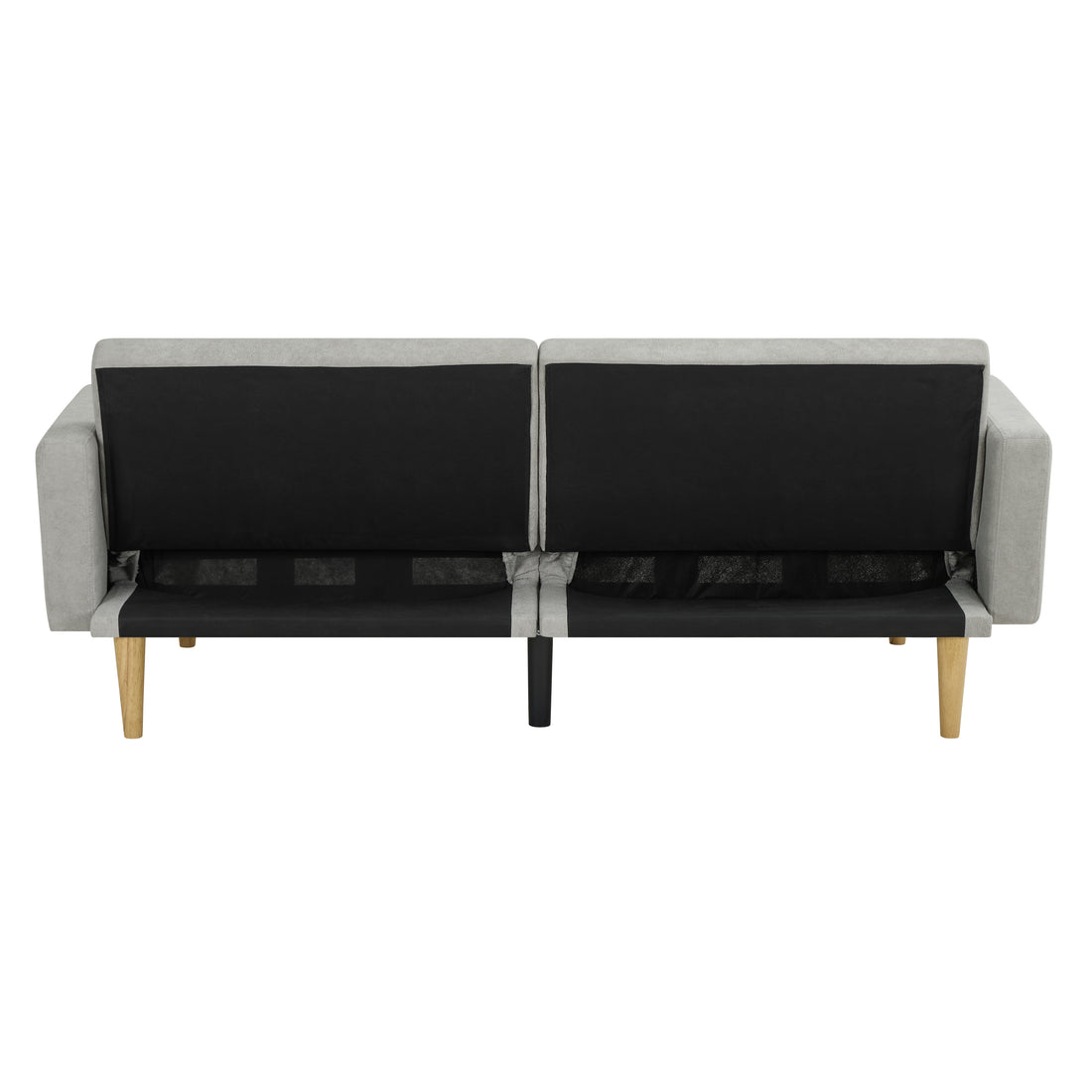 Multi Functional Futon Sofa Bed :Tapered Wood Legs Ideal For Small Living Rooms Multi Color Fabric Options Easily Converts To Single Bed,Grey Grey Velvet Wood Primary Living Space Medium Soft Mid Century Modern Square Arms Memory Foam Snowflake Velvet