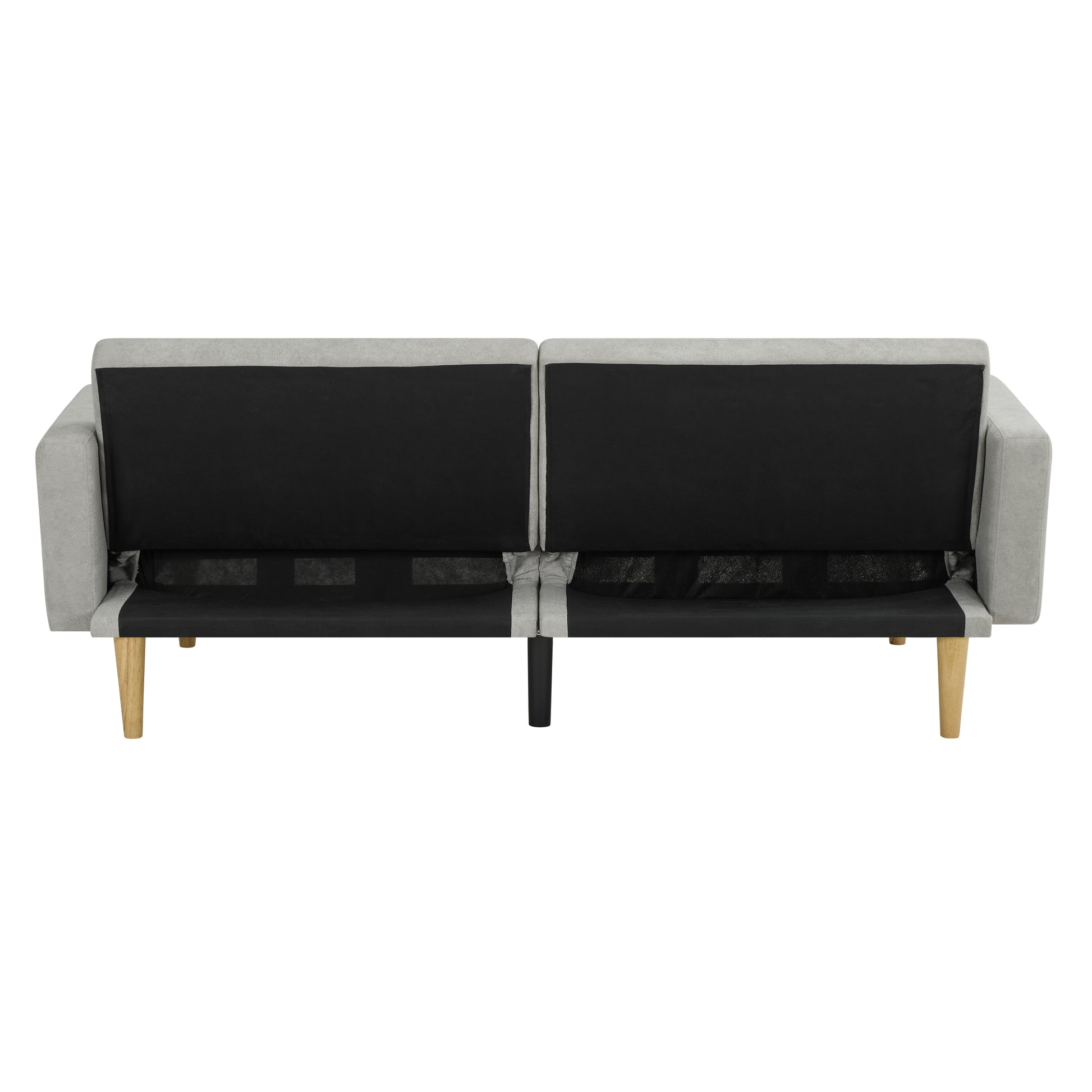 Multi Functional Futon Sofa Bed :Tapered Wood Legs Ideal For Small Living Rooms Multi Color Fabric Options Easily Converts To Single Bed,Grey Grey Velvet Wood Primary Living Space Medium Soft Mid Century Modern Square Arms Memory Foam Snowflake Velvet