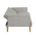 Multi Functional Futon Sofa Bed :Tapered Wood Legs Ideal For Small Living Rooms Multi Color Fabric Options Easily Converts To Single Bed,Grey Grey Velvet Wood Primary Living Space Medium Soft Mid Century Modern Square Arms Memory Foam Snowflake Velvet
