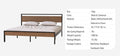 Ceres Metal Bed, Black With Cinnamon Wood Headboard&Footboard, King Box Spring Not Required King Black Metal Brown Bedroom Bed Frame Metal Metal