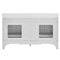 60 In Undermount Double Sinks Bathroom Storage Cabinet With Engineered Carrara Marble Top 4 Light Gray 4 Soft Close Doors Bathroom Freestanding Mdf Painted