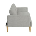 Multi Functional Futon Sofa Bed :Tapered Wood Legs Ideal For Small Living Rooms Multi Color Fabric Options Easily Converts To Single Bed,Grey Grey Velvet Wood Primary Living Space Medium Soft Mid Century Modern Square Arms Memory Foam Snowflake Velvet