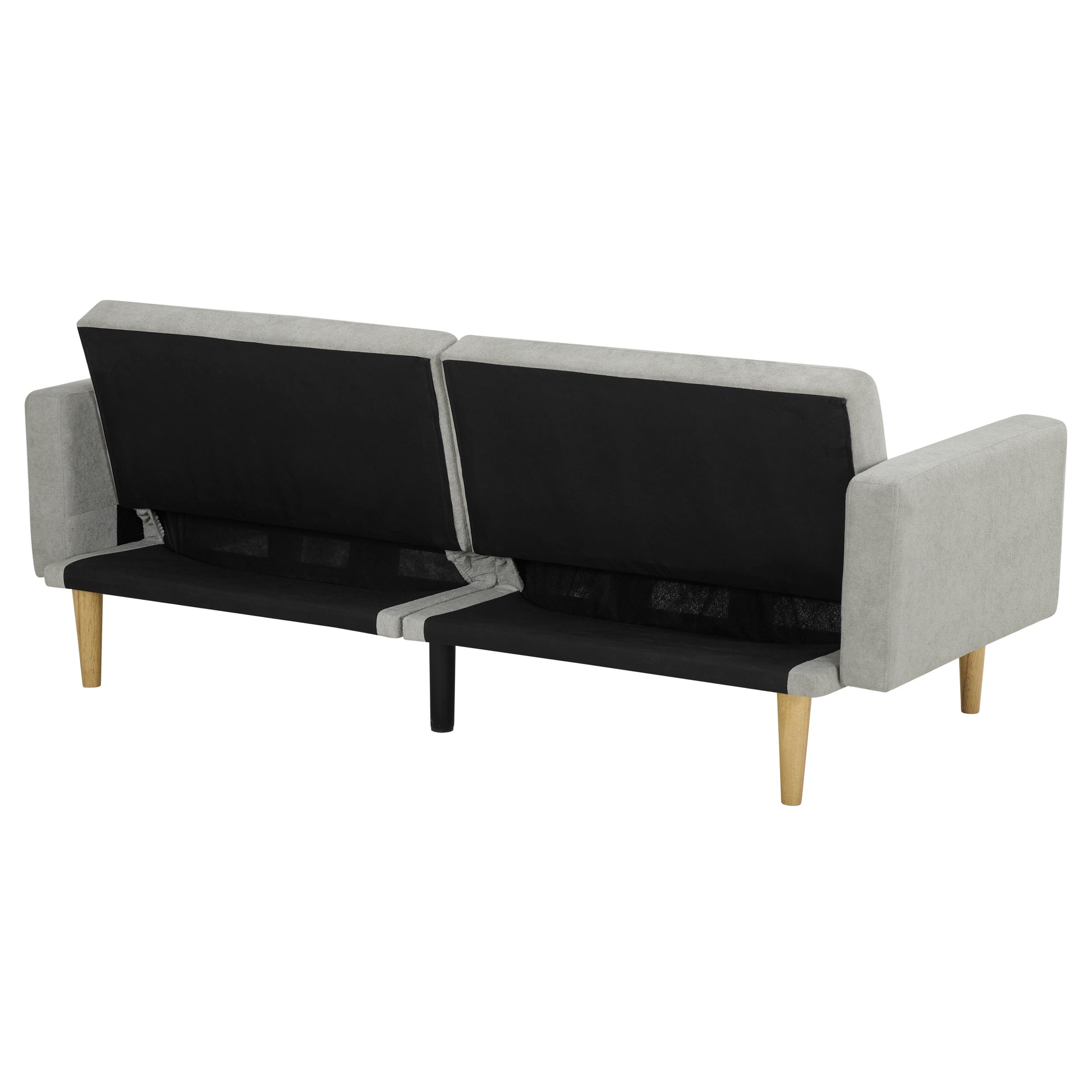 Multi Functional Futon Sofa Bed :Tapered Wood Legs Ideal For Small Living Rooms Multi Color Fabric Options Easily Converts To Single Bed ,Blue Blue Velvet Wood Primary Living Space Medium Soft Mid Century Modern Square Arms Memory Foam Snowflake Velvet