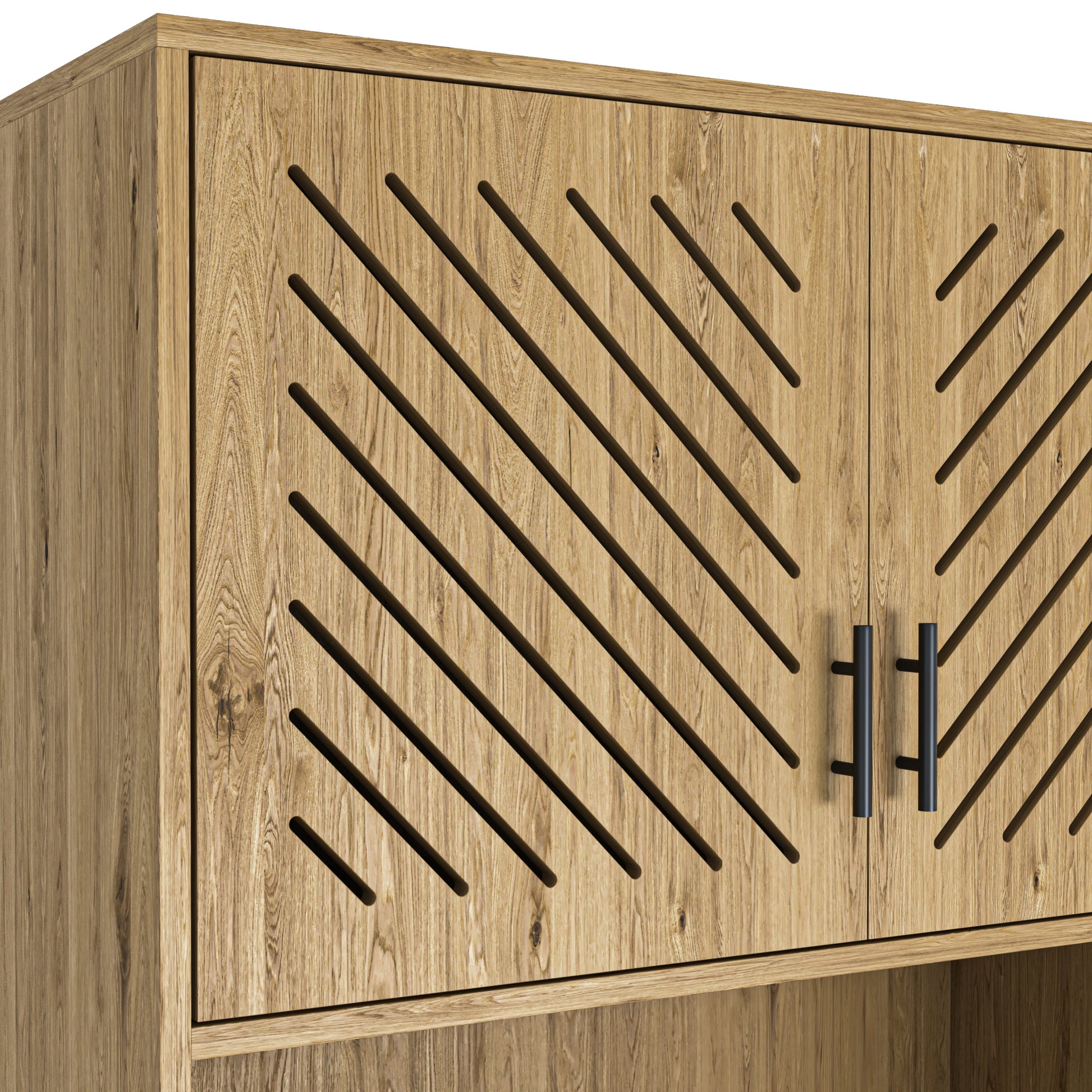 71" Tall Farmhouse Kitchen Pantry Cabinet, Kitchen Hutch Bar Cabinet With Drawers & Shelves, Large Wood Storage Cabinet With Doors & Microwave Stand, Cupboard For Dining Room Wood Dining Room