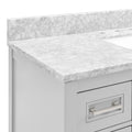 48 In Undermount Single Sink Bathroom Storage Cabinet With Carrara Natural Marble Top 4 Light Gray 2 Soft Close Doors Bathroom Freestanding Mdf Painted