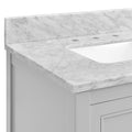 60 In Undermount Double Sinks Bathroom Storage Cabinet With Carrara Natural Marble Top Light Gray 4 Soft Close Doors Bathroom Freestanding Mdf Painted