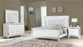 Sterling Full 4 Pc Led Bedroom Set Made With Wood In White Color Full White Wood 4 Piece Set Bedroom Bed Included,Dresser Included,Mirror Included,Nightstand Included Contemporary,Modern Wood