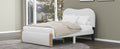 Full Size Upholstered Platform Bed With Wood Supporting Feet, White Box Spring Not Required Full White Bedroom Bed Frame Upholstered