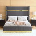 Corduroy Upholstered Bed Frame Queen Size 65