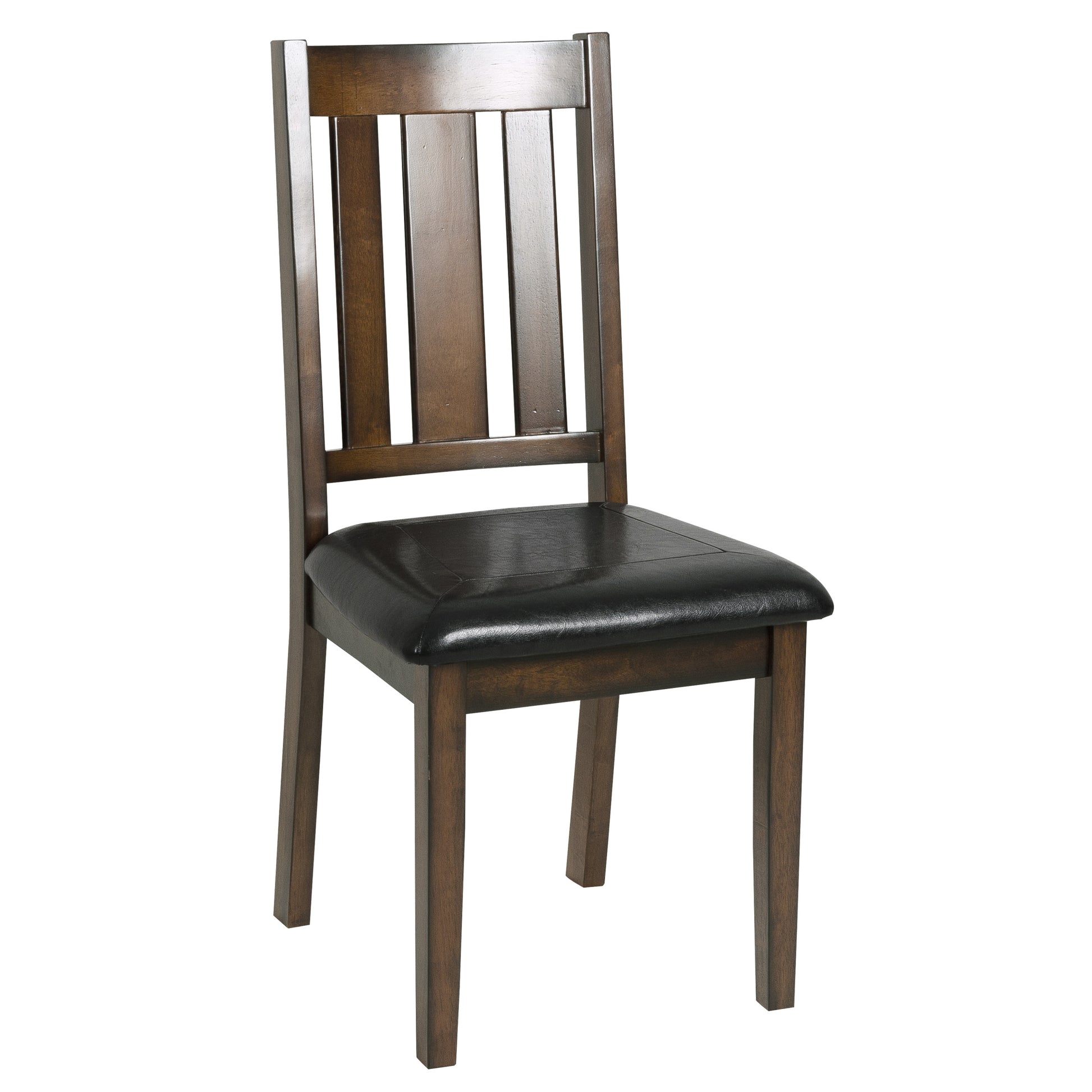 Dark Brown Cherry Finish 5Pc Dining Set Table With 4 Chairs Black Faux Leather Upholstery Wooden Kitchen Funiture Dinette Set Wood Brown Mix Seats 4 Wood Dining Room 48 Inches Rectangular Dining Table With Chair Wood