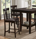 Black Pu Upholstered Set Of 2 Counter Height Chairs Espresso Finish Wooden Furniture Kitchen Dining Breakfast Chairs Espresso Dining Room Wood