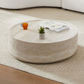 31.49'' Faux Mars Pattern Coffee Tables For Living Room Round Tea Table For Living Room, No Need Assembly. Marble Fiberglass