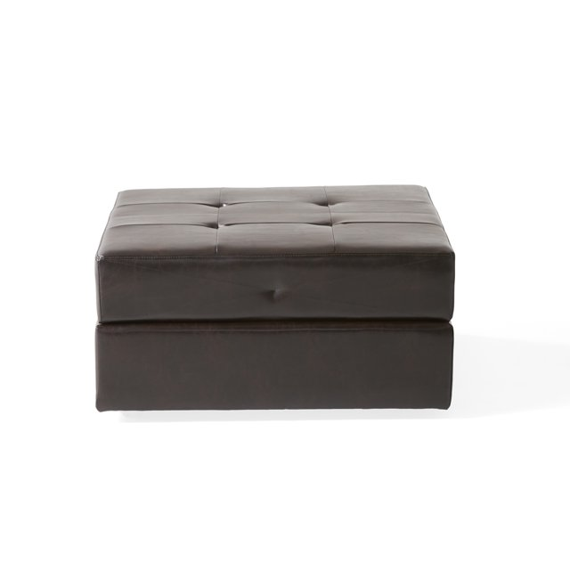 Detroit 31 Sq Storage Ottoman Brown Pu