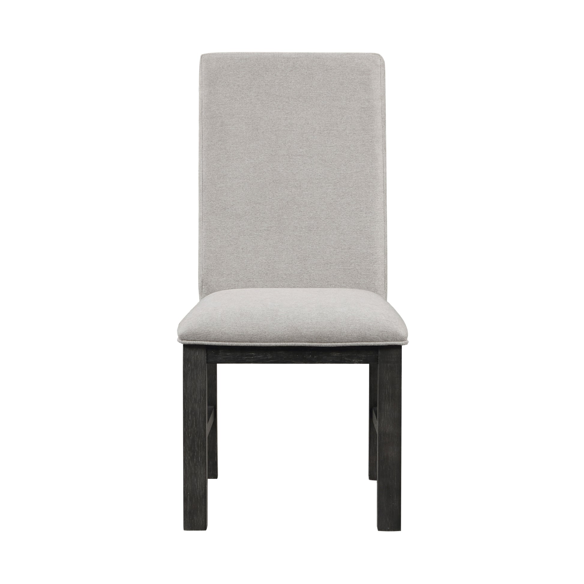 Antique Black Finish Modern 7Pc Dining Set Rectangular Table And 6 Upholstered Chairs Textured Gray Wooden Dining Room Furniture Upholstered Chair Wood Antique Black Seats 6 Wood Dining Room 72 Inches 4 Leg Rectangular Dining Table With Chair Wood