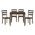 Transitional Charcoal Brown Finish 5Pc Dining Set Table And 4 Side Chairs Kitchen Dining Breakfast Furniture Wooden Wood Wood Brown Mix Seats 4 Wood Dining Room 36 Inches Casual,Transitional 4 Leg Square Dining Table With Chair Wood