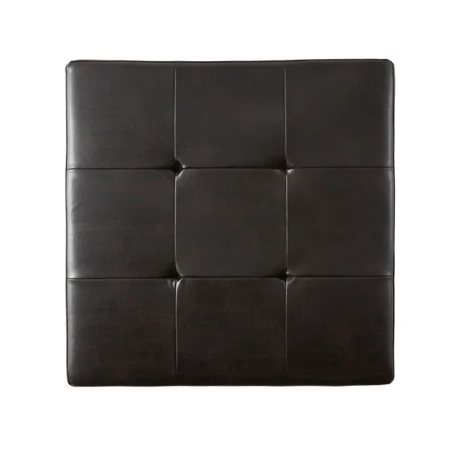 Detroit 31 Sq Storage Ottoman Brown Pu