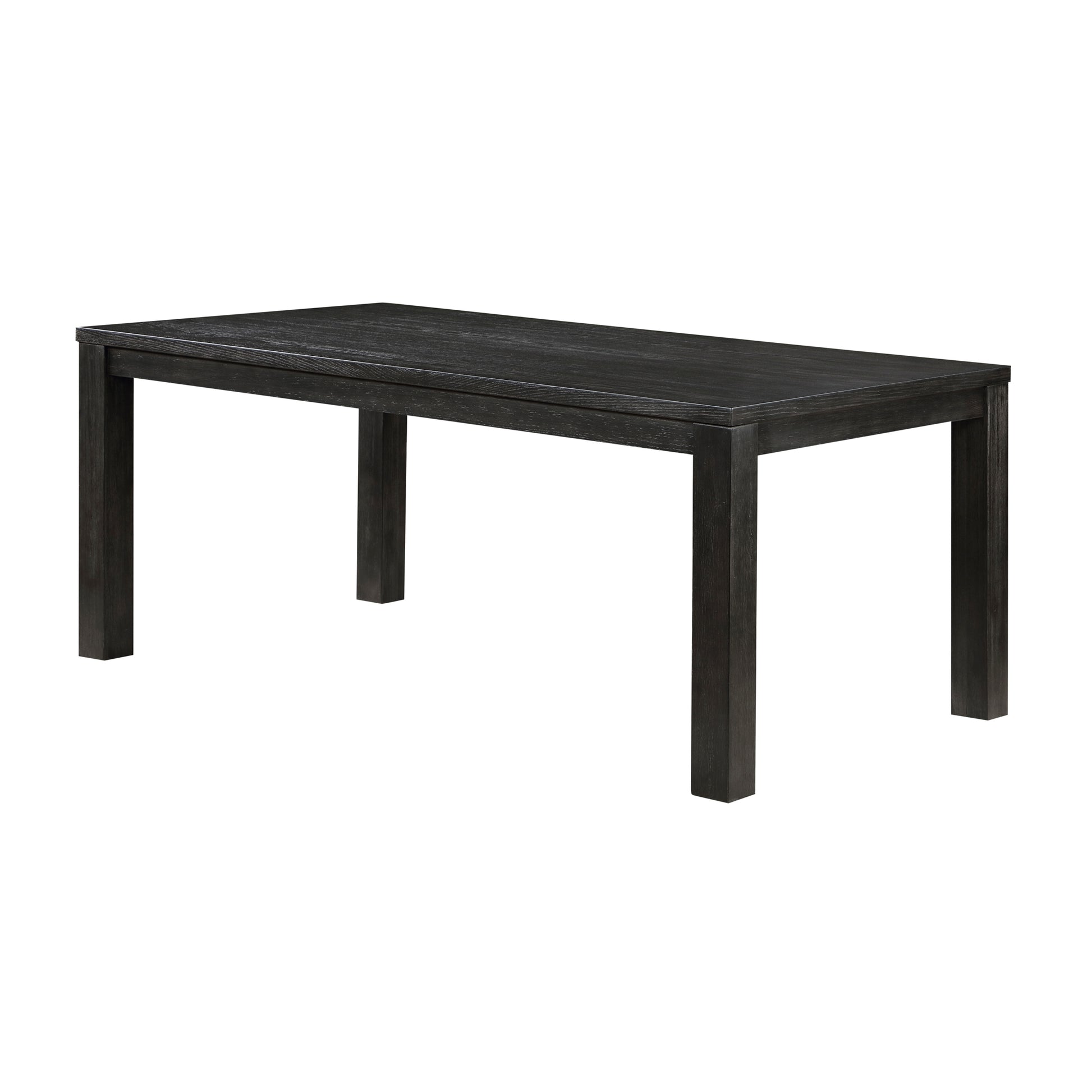Antique Black Finish Modern 7Pc Dining Set Rectangular Table And 6 Upholstered Chairs Textured Gray Wooden Dining Room Furniture Upholstered Chair Wood Antique Black Seats 6 Wood Dining Room 72 Inches 4 Leg Rectangular Dining Table With Chair Wood