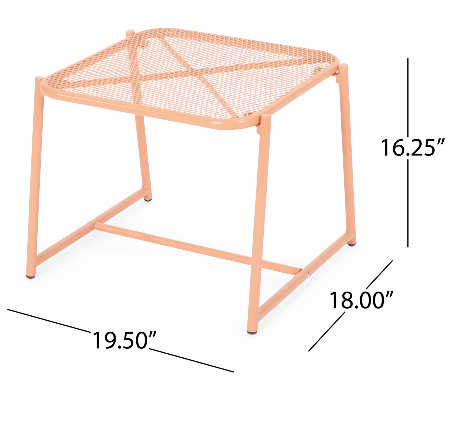 Elba 15.5"H Side Table Orange Iron